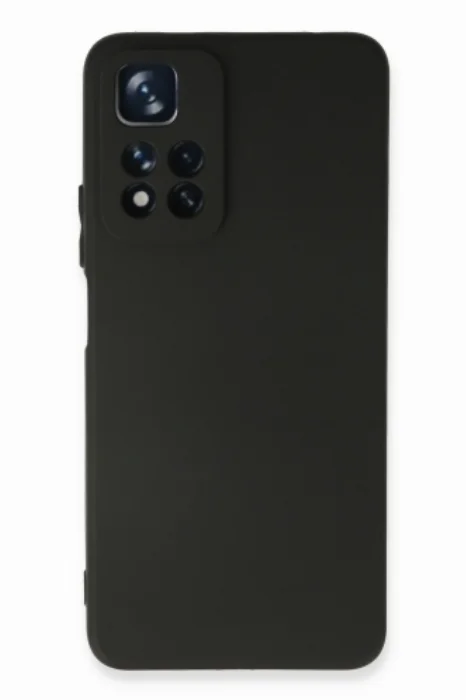 Xiaomi Redmi Note 11 Kılıf First Silikon Mat Esnek Kamera Lens Korumalı - Siyah