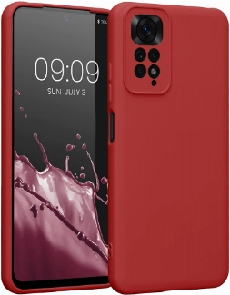 Xiaomi Redmi Note 11 Kılıf İçi Kadife Mat Mara Lansman Silikon Kapak  - Kırmızı