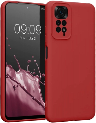 Xiaomi Redmi Note 11 Kılıf İçi Kadife Mat Mara Lansman Silikon Kapak  - Kırmızı