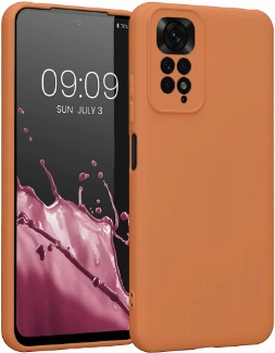 Xiaomi Redmi Note 11 Kılıf İçi Kadife Mat Mara Lansman Silikon Kapak  - Turuncu