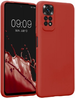 Xiaomi Redmi Note 11 Kılıf İnce Soft Mat Renkli Esnek Silikon Kapak - Kırmızı