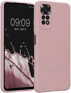 Xiaomi Redmi Note 11 Kılıf İnce Soft Mat Renkli Esnek Silikon Kapak - Rose Gold