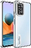 Xiaomi Redmi Note 11 Kılıf Kamera Lens Korumalı Şeffaf Renkli Logo Gösteren Parlak Kapak - Gümüş