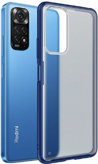 Xiaomi Redmi Note 11 Kılıf Volks Serisi Kenarları Silikon Arkası Şeffaf Sert Kapak - Lacivert