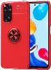 Xiaomi Redmi Note 11 Pro Kılıf Renkli Silikon Yüzüklü Standlı Auto Focus Ravel Kapak - Kırmızı