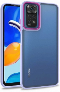 Xiaomi Redmi Note 11 Pro Kılıf Electro Silikon Renkli Flora Kapak - Lila