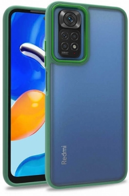 Xiaomi Redmi Note 11 Pro Kılıf Electro Silikon Renkli Flora Kapak - Yeşil