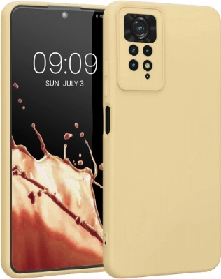 Xiaomi Redmi Note 11 Pro Kılıf İnce Soft Mat Renkli Esnek Silikon Kapak - Gold