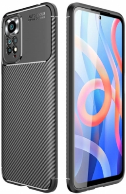 Xiaomi Redmi Note 11 Pro Kılıf Silikon Parmak İzi Bırakmayan Karbon Soft Negro Kapak - Siyah