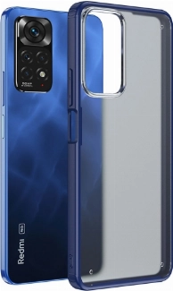 Xiaomi Redmi Note 11 Pro Kılıf Volks Serisi Kenarları Silikon Arkası Şeffaf Sert Kapak - Lacivert