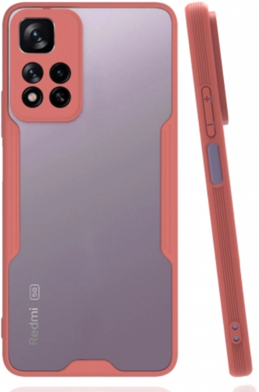 Xiaomi Redmi Note 11 Pro Plus Kılıf Renkli Silikon Kamera Lens Korumalı Şeffaf Parfe Kapak - Pembe