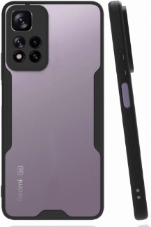 Xiaomi Redmi Note 11 Pro Plus Kılıf Renkli Silikon Kamera Lens Korumalı Şeffaf Parfe Kapak - Siyah