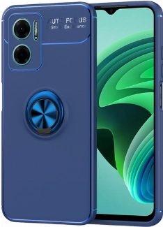 Xiaomi Redmi Note 11E Kılıf Renkli Silikon Yüzüklü Standlı Auto Focus Ravel Kapak - Mavi