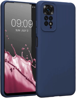 Xiaomi Redmi Note 11s Kılıf İçi Kadife Mat Mara Lansman Silikon Kapak  - Lacivert