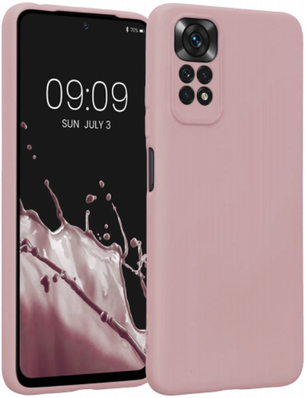 Xiaomi Redmi Note 11s Kılıf İnce Soft Mat Renkli Esnek Silikon Kapak - Rose Gold