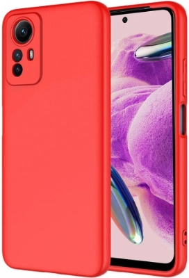 Xiaomi Redmi Note 12S Kılıf İçi Kadife Mat Mara Lansman Silikon Kapak  - Kırmızı