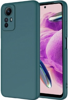 Xiaomi Redmi Note 12S Kılıf İçi Kadife Mat Mara Lansman Silikon Kapak  - Koyu Yeşil