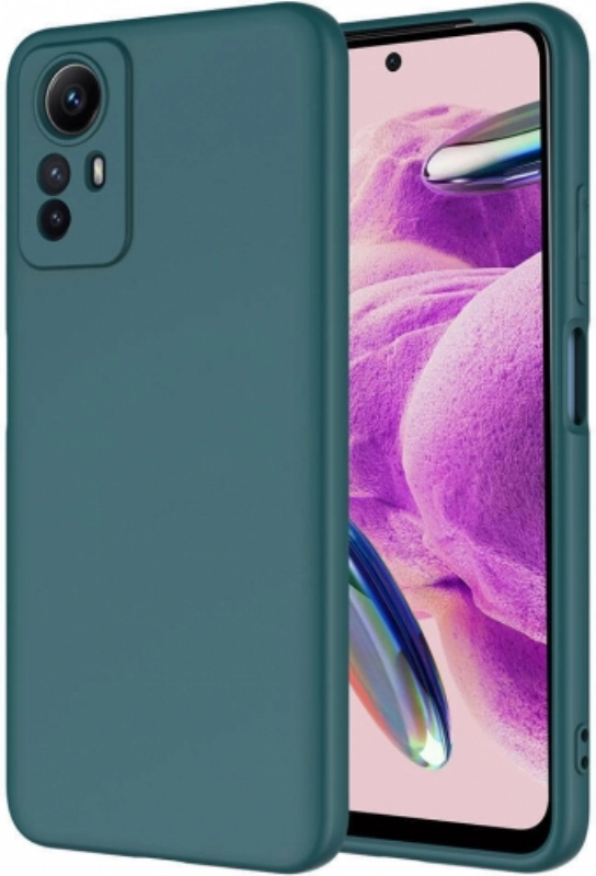 Xiaomi Redmi Note 12S Kılıf İçi Kadife Mat Mara Lansman Silikon Kapak  - Koyu Yeşil