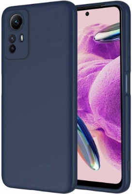 Xiaomi Redmi Note 12S Kılıf İçi Kadife Mat Mara Lansman Silikon Kapak  - Lacivert