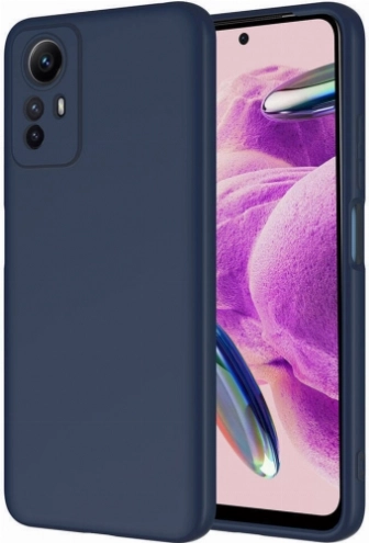 Xiaomi Redmi Note 12S Kılıf İçi Kadife Mat Mara Lansman Silikon Kapak  - Lacivert