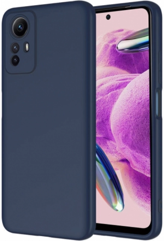 Xiaomi Redmi Note 12S Kılıf İçi Kadife Mat Mara Lansman Silikon Kapak  - Lacivert