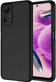 Xiaomi Redmi Note 12S Kılıf İçi Kadife Mat Mara Lansman Silikon Kapak  - Siyah