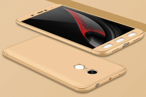 Xiaomi Redmi Note 4X Kılıf 3 Parçalı 360 Tam Korumalı Rubber AYS Kapak  - Gold