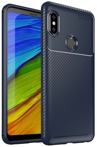 Xiaomi Redmi Note 5 Pro Kılıf Silikon Parmak İzi Bırakmayan Karbon Soft Negro Kapak - Lacivert