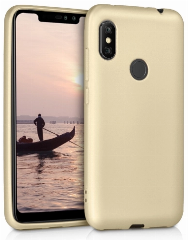 Xiaomi Redmi Note 6 Pro Kılıf İnce Soft Mat Renkli Esnek Silikon Kapak - Gold