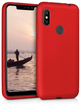 Xiaomi Redmi Note 6 Pro Kılıf İnce Soft Mat Renkli Esnek Silikon Kapak - Kırmızı