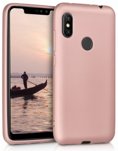 Xiaomi Redmi Note 6 Pro Kılıf İnce Soft Mat Renkli Esnek Silikon Kapak - Rose Gold