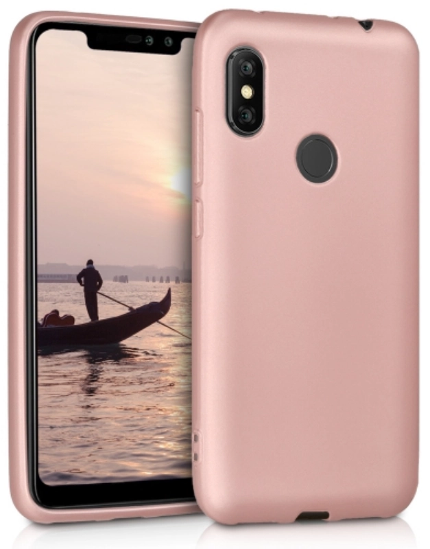 Xiaomi Redmi Note 6 Pro Kılıf İnce Soft Mat Renkli Esnek Silikon Kapak - Rose Gold