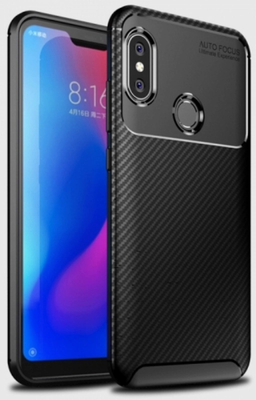 Xiaomi Redmi Note 6 Pro Kılıf Silikon Parmak İzi Bırakmayan Karbon Soft Negro Kapak - Siyah