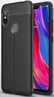 Xiaomi Redmi Note 6 Pro Kılıf Deri Görünümlü Lüks Parmak İzi Bırakmaz Niss Silikon Kapak - Siyah