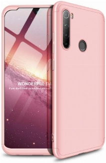 Xiaomi Redmi Note 8 Kılıf 3 Parçalı 360 Tam Korumalı Rubber AYS Kapak  - Rose Gold