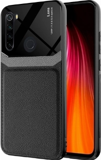 Xiaomi Redmi Note 8 Kılıf Deri Görünümlü Emiks Kapak - Siyah