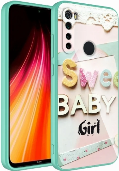 Xiaomi Redmi Note 8 Kılıf Desenli Tasarım İçi Kadife Epoksi Silikon Kapak Baby Girl - No : 5