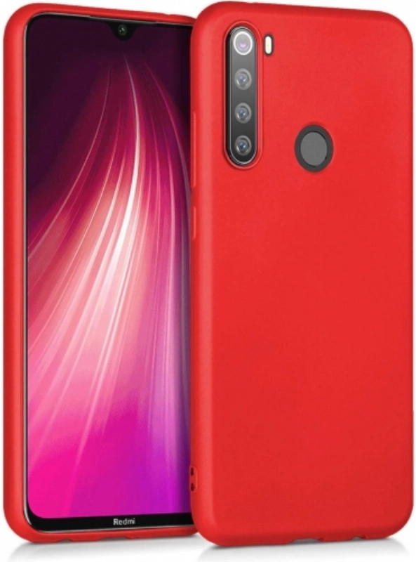 Xiaomi Redmi Note 8 Kılıf İnce Soft Mat Renkli Esnek Silikon Kapak - Kırmızı