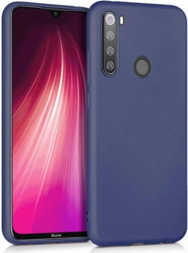 Xiaomi Redmi Note 8 Kılıf İnce Soft Mat Renkli Esnek Silikon Kapak - Lacivert