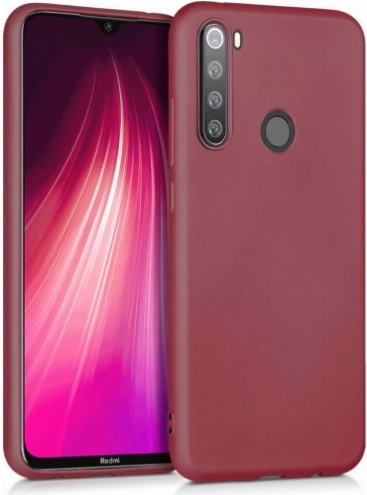 Xiaomi Redmi Note 8 Kılıf İnce Soft Mat Renkli Esnek Silikon Kapak - Mürdüm