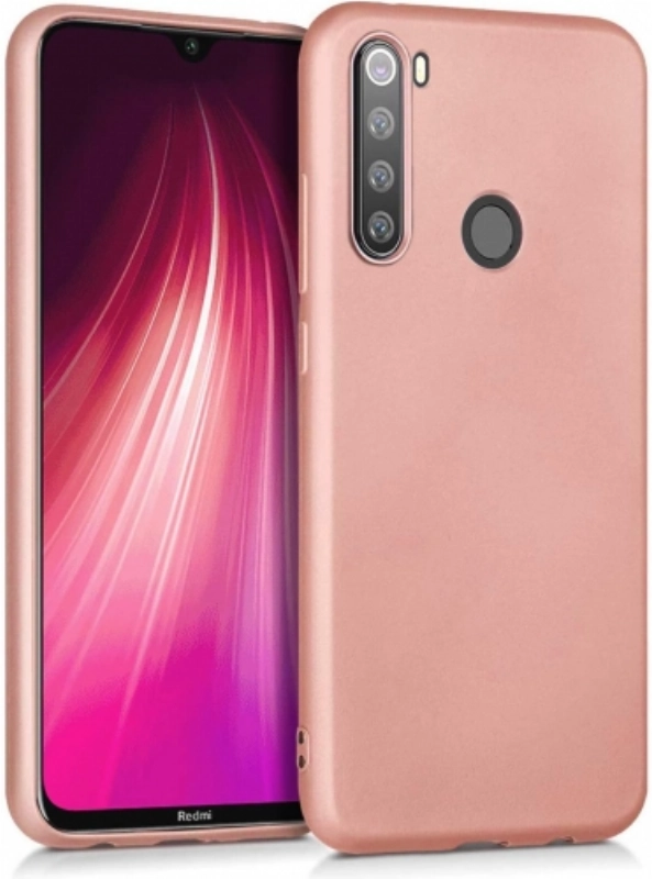 Xiaomi Redmi Note 8 Kılıf İnce Soft Mat Renkli Esnek Silikon Kapak - Rose Gold