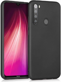 Xiaomi Redmi Note 8 Kılıf İnce Soft Mat Renkli Esnek Silikon Kapak - Siyah