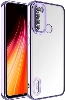 Xiaomi Redmi Note 8 Kılıf Kamera Lens Korumalı Şeffaf Renkli Logo Gösteren Parlak Kapak - Lila