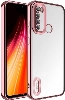 Xiaomi Redmi Note 8 Kılıf Kamera Lens Korumalı Şeffaf Renkli Logo Gösteren Parlak Kapak - Rose Gold