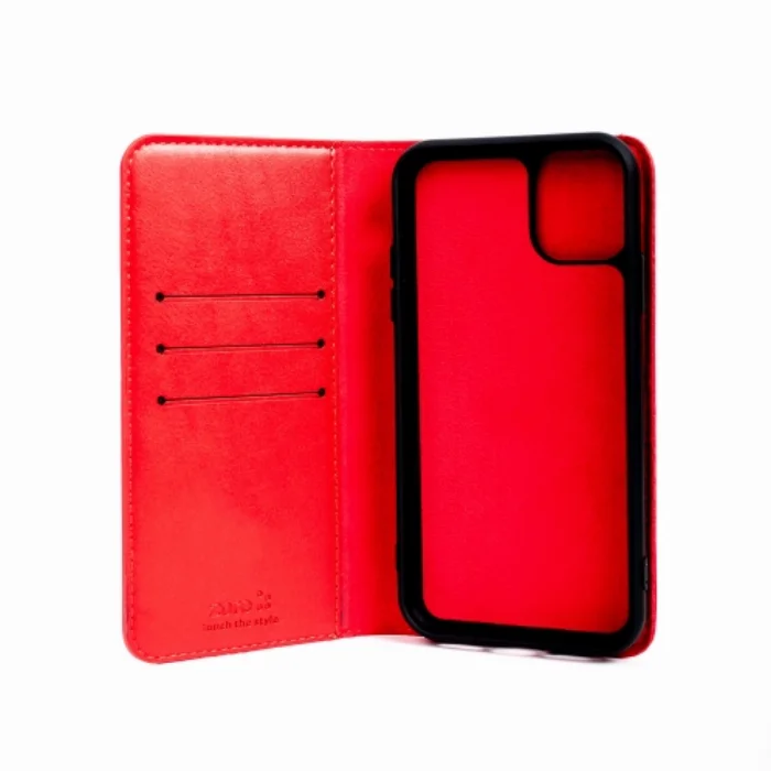 Xiaomi Redmi Note 8 Kılıf Kapaklı Mıknatıslı Cüzdan ve Mıknatıslı Silikon Kılıf - Kırmızı