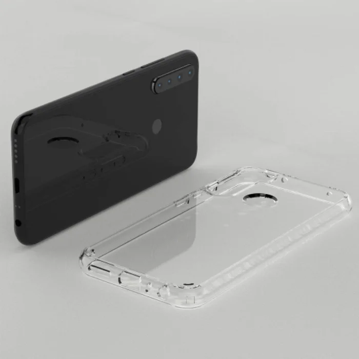 Xiaomi Redmi Note 8 Kılıf Korumalı Kenarları Silikon Arkası Sert Coss Kapak  - Şeffaf