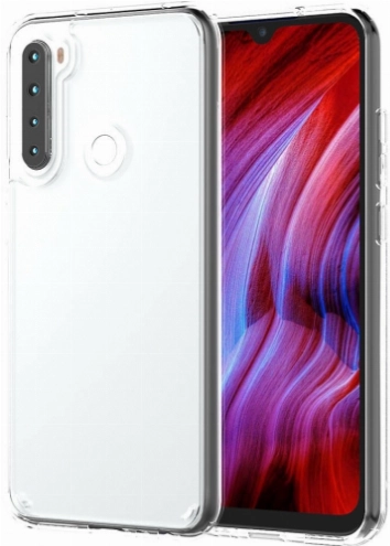 Xiaomi Redmi Note 8 Kılıf Korumalı Kenarları Silikon Arkası Sert Coss Kapak  - Şeffaf