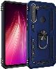 Xiaomi Redmi Note 8 Kılıf Silikon Zırhlı Standlı Yüzüklü Mıknatıslı Tank Kapak - Lacivert