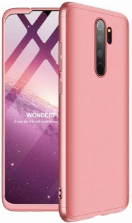 Xiaomi Redmi Note 8 Pro Kılıf 3 Parçalı 360 Tam Korumalı Rubber AYS Kapak  - Rose Gold