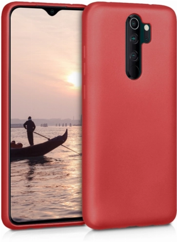 Xiaomi Redmi Note 8 Pro Kılıf İnce Soft Mat Renkli Esnek Silikon Kapak - Kırmızı